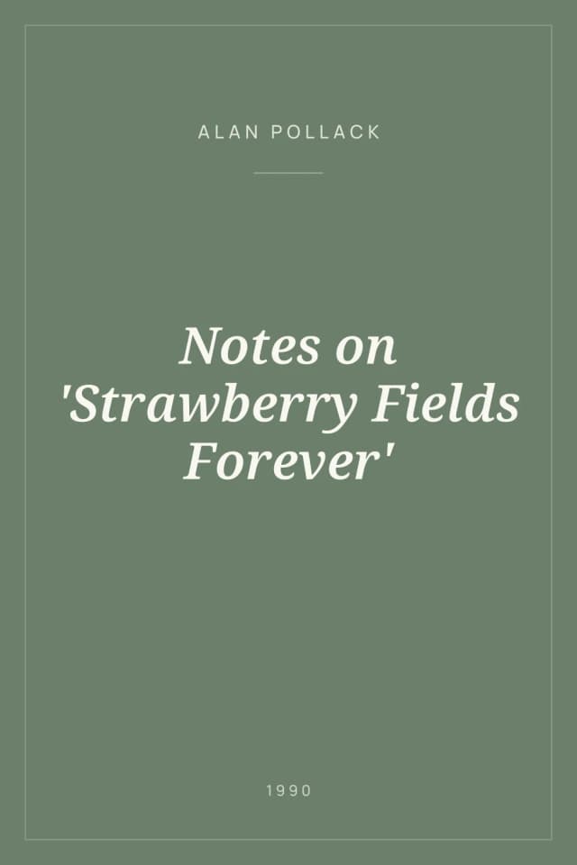Portada de Notes on 'Strawberry Fields Forever'