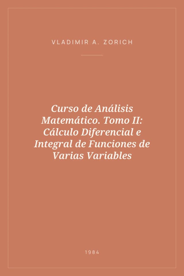 Portada de Curso de Análisis Matemático. Tomo II: Cálculo Diferencial e Integral de Funciones de Varias Variables