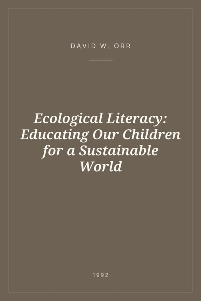 Portada de Ecological Literacy: Educating Our Children for a Sustainable World