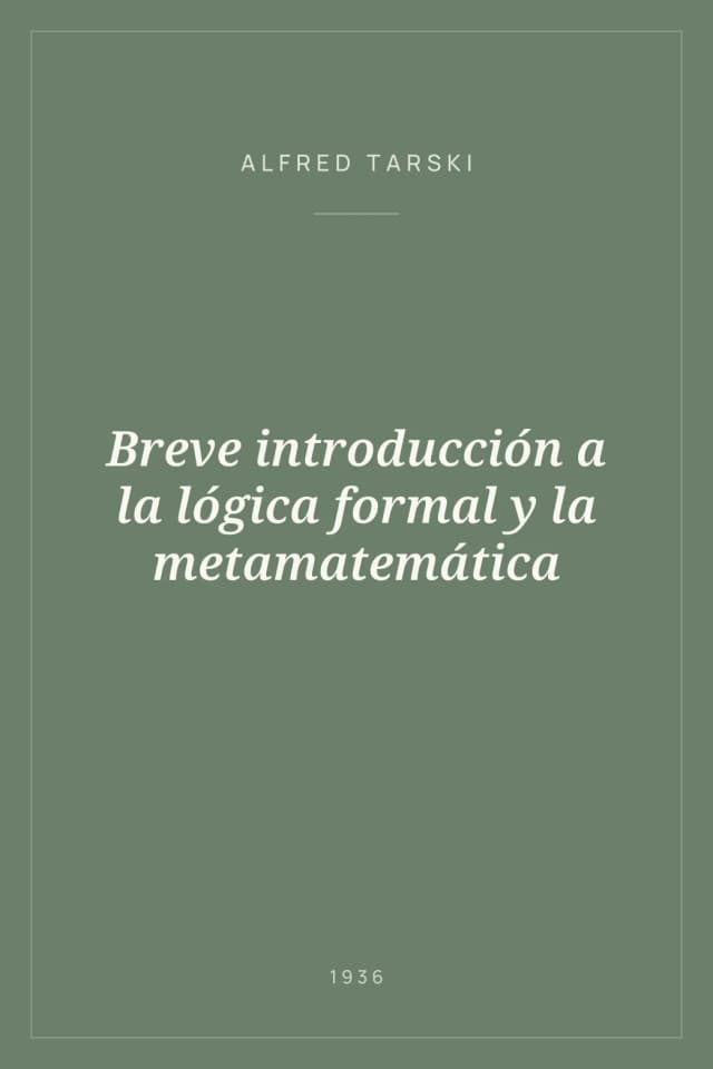 Portada de Breve introducción a la lógica formal y la metamatemática