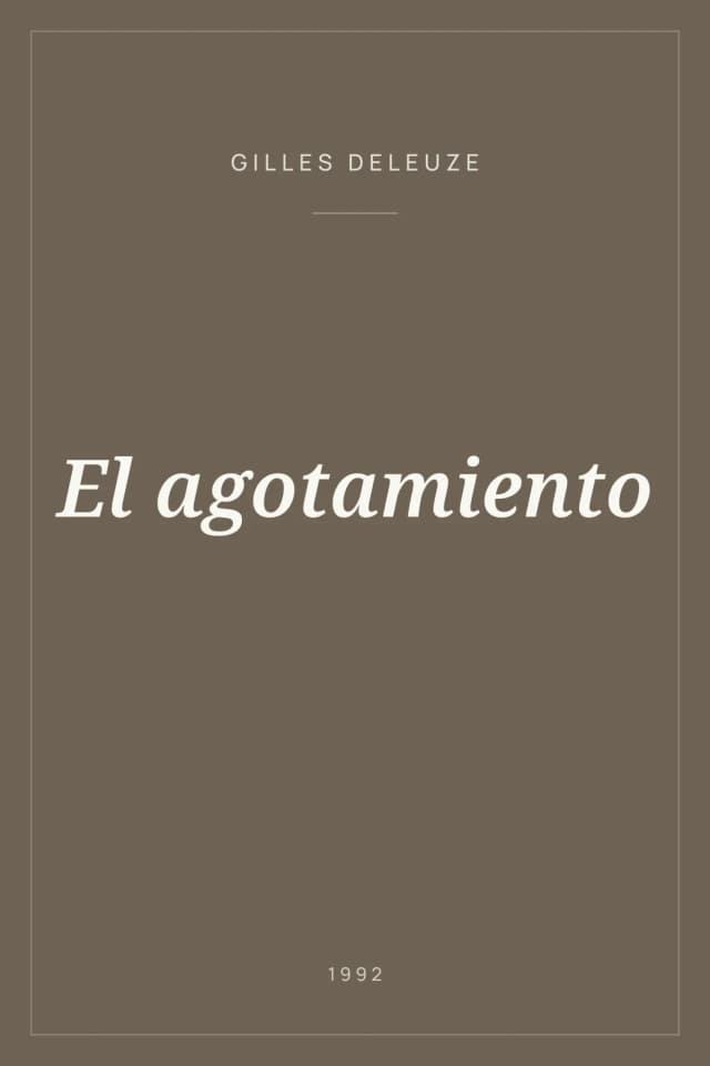 Portada de El agotamiento
