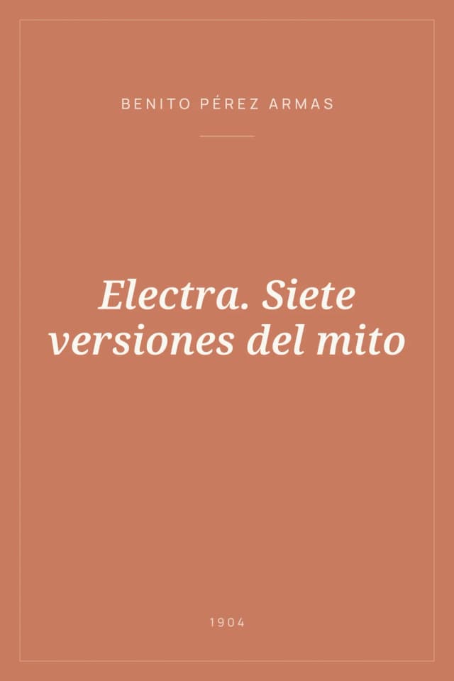Portada de Electra. Siete versiones del mito