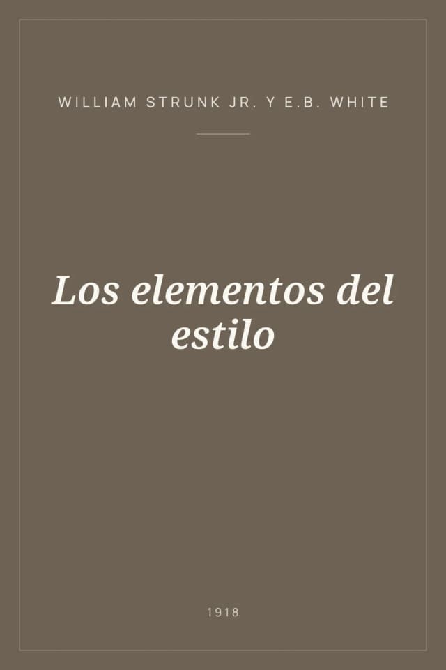 Portada de Los elementos del estilo