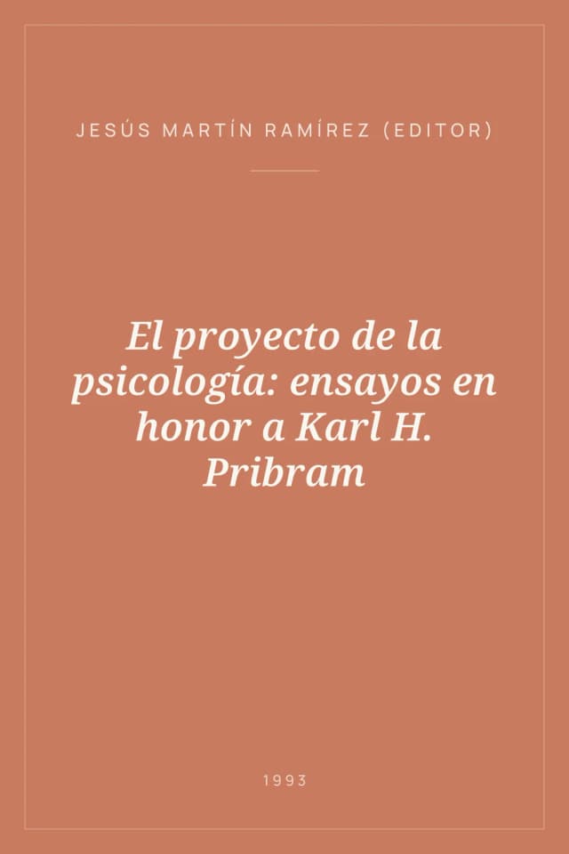 Portada de El proyecto de la psicología: ensayos en honor a Karl H. Pribram