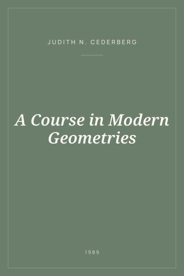 Portada de A Course in Modern Geometries