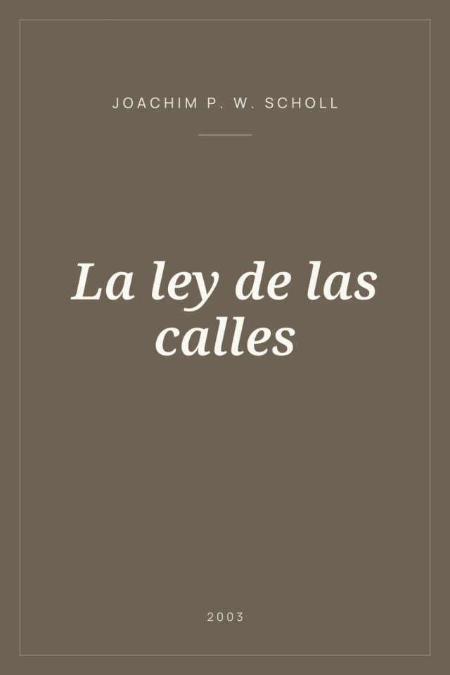 Portada de La ley de las calles