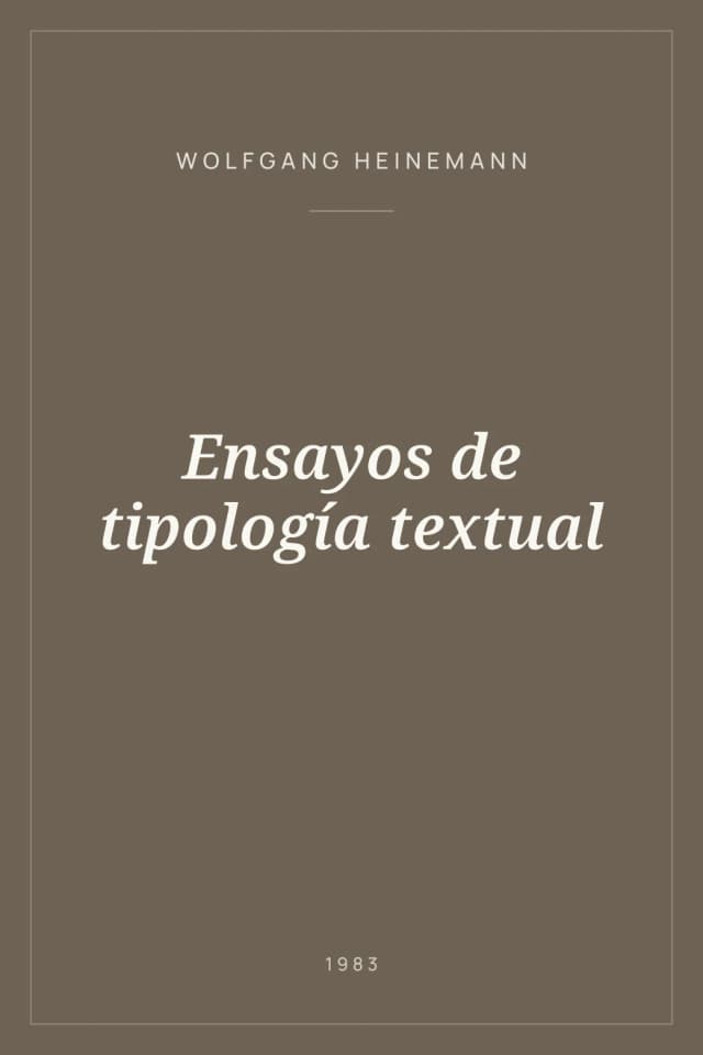 Portada de Ensayos de tipología textual