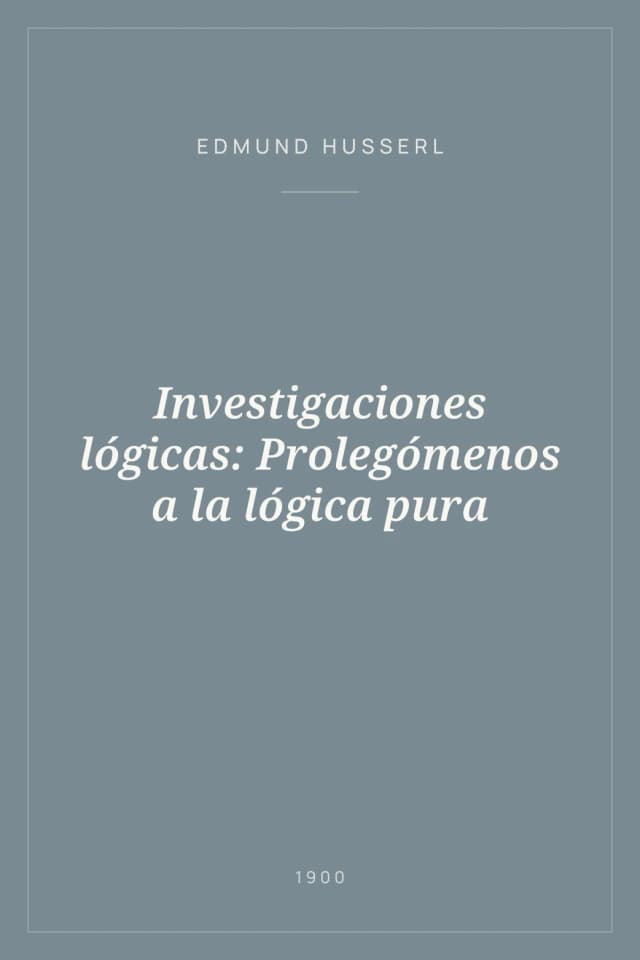 Portada de Investigaciones lógicas: Prolegómenos a la lógica pura