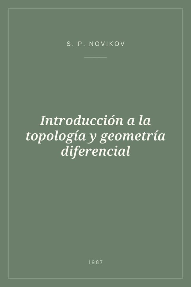 Portada de Introducción a la topología y geometría diferencial