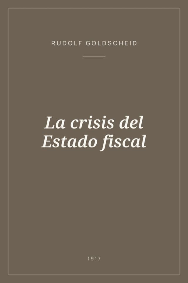 Portada de La crisis del Estado fiscal
