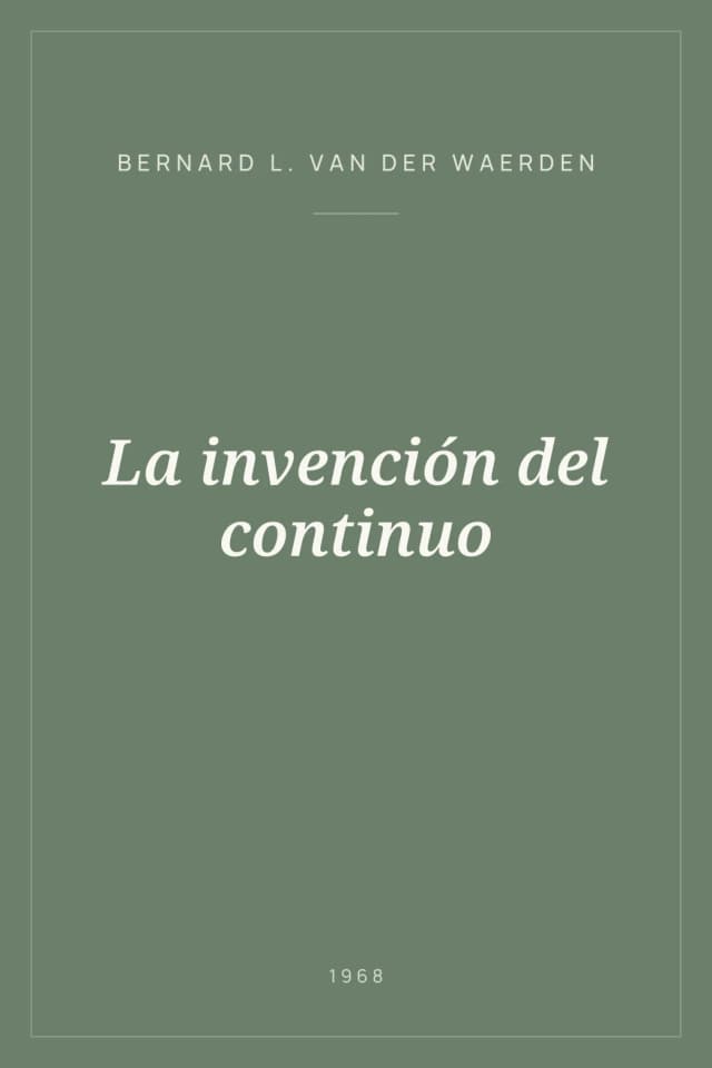 Portada de La invención del continuo