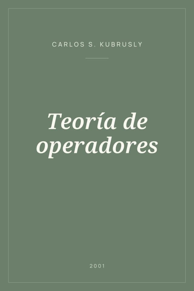 Portada de Teoría de operadores
