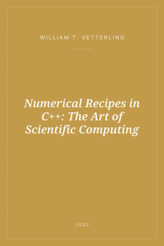Portada de Numerical Recipes in C++: The Art of Scientific Computing