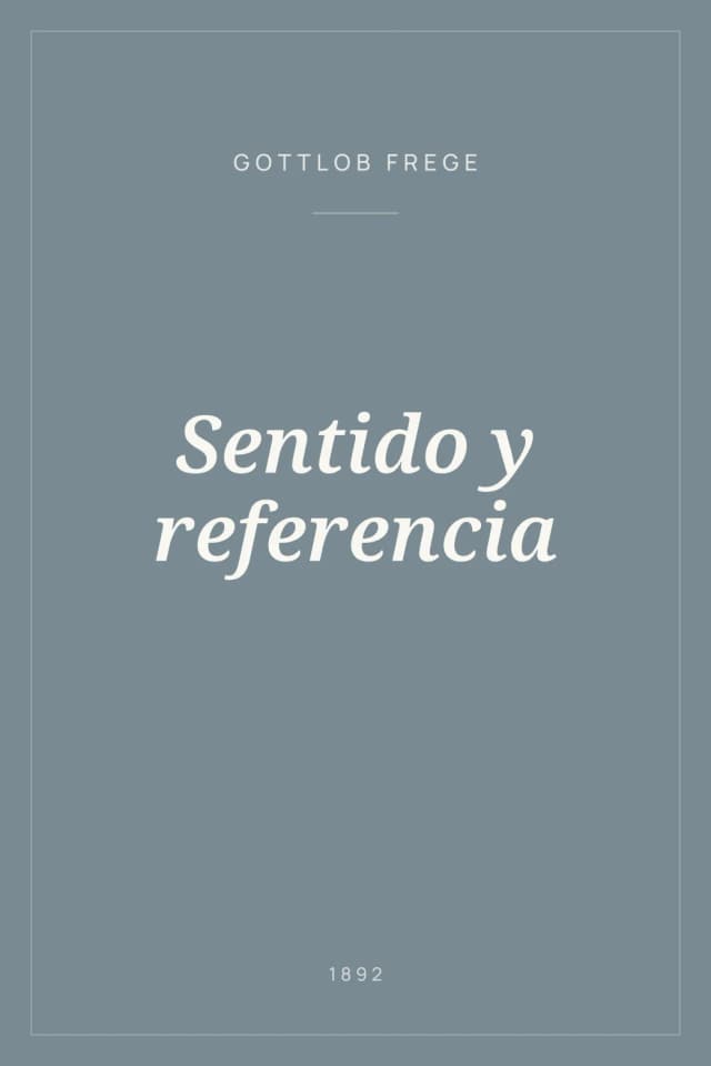 Portada de Sentido y referencia