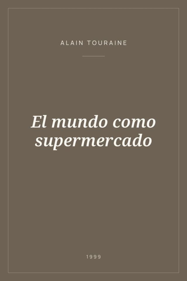 Portada de El mundo como supermercado