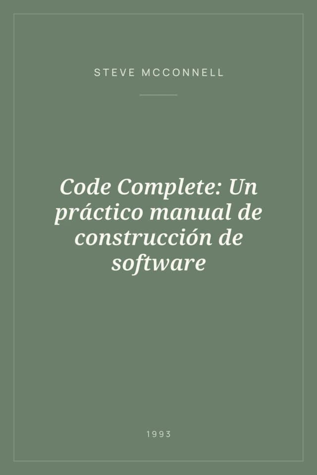 Portada de Code Complete: Un práctico manual de construcción de software