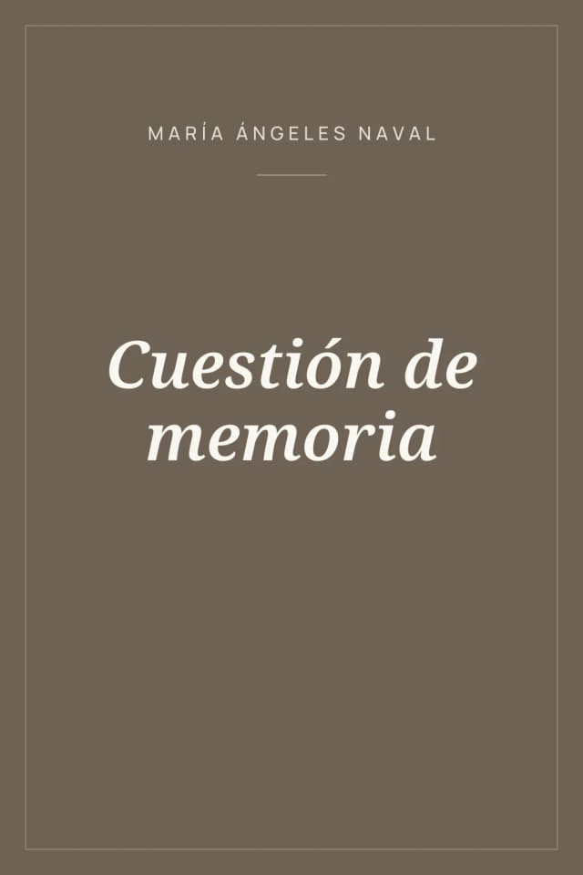 Portada de Cuestión de memoria