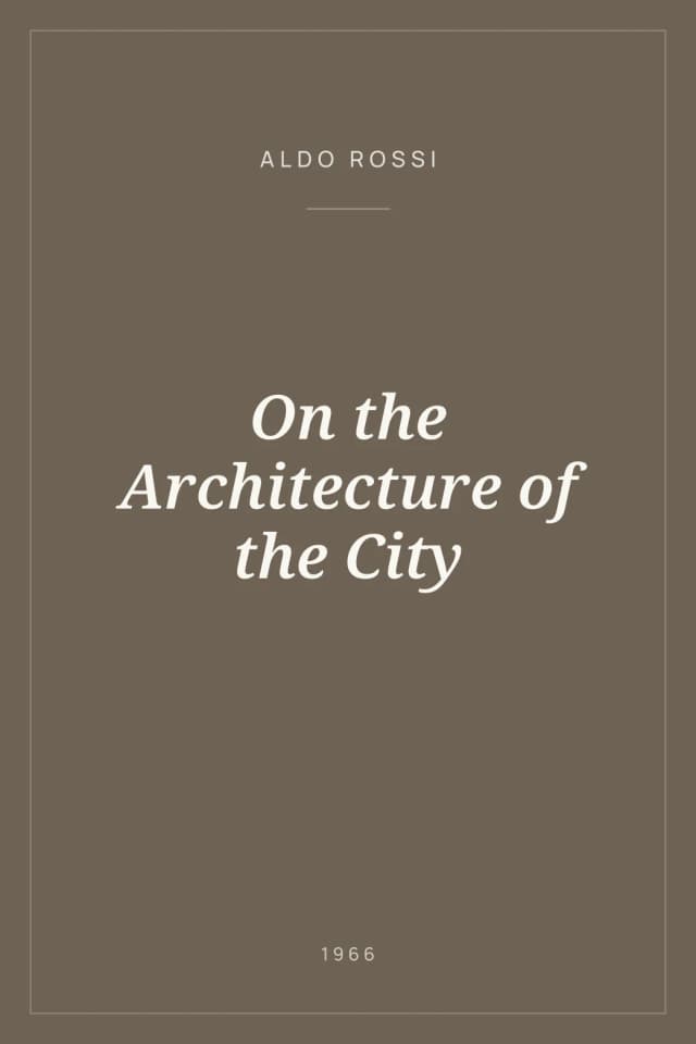 Portada de On the Architecture of the City