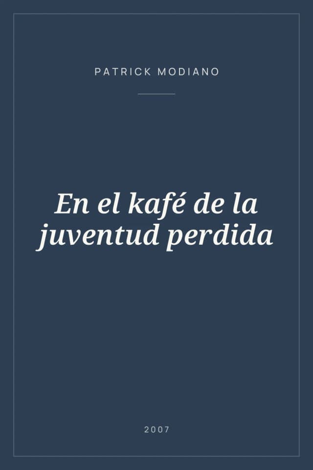 Portada de En el kafé de la juventud perdida
