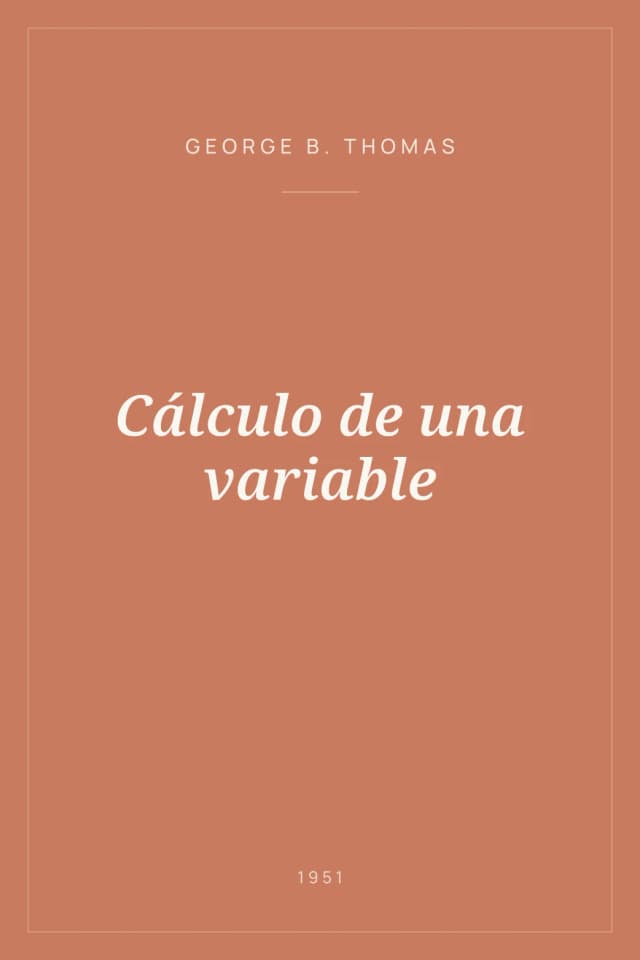Portada de Cálculo de una variable