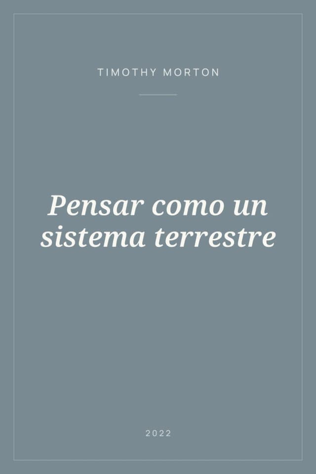 Portada de Pensar como un sistema terrestre