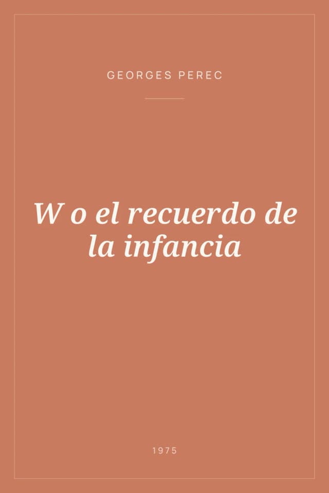 Portada de W o el recuerdo de la infancia