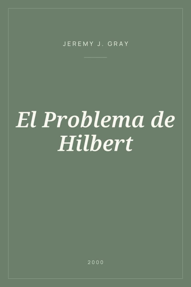 Portada de El Problema de Hilbert