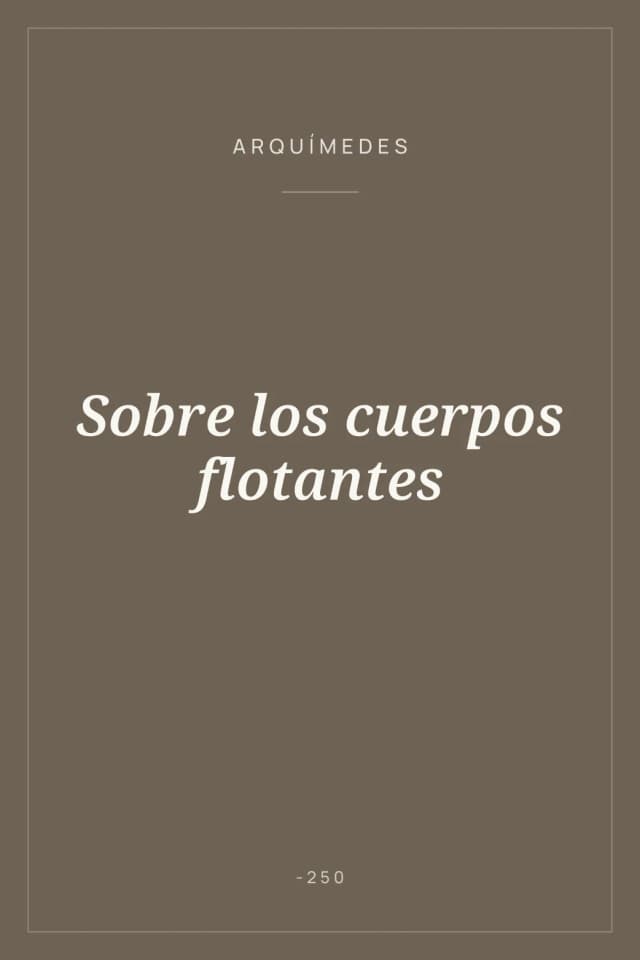 Portada de Sobre los cuerpos flotantes