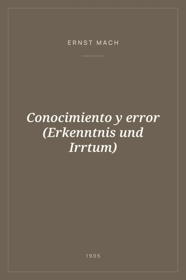 Portada de Conocimiento y error (Erkenntnis und Irrtum)