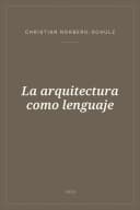 Portada de La arquitectura como lenguaje