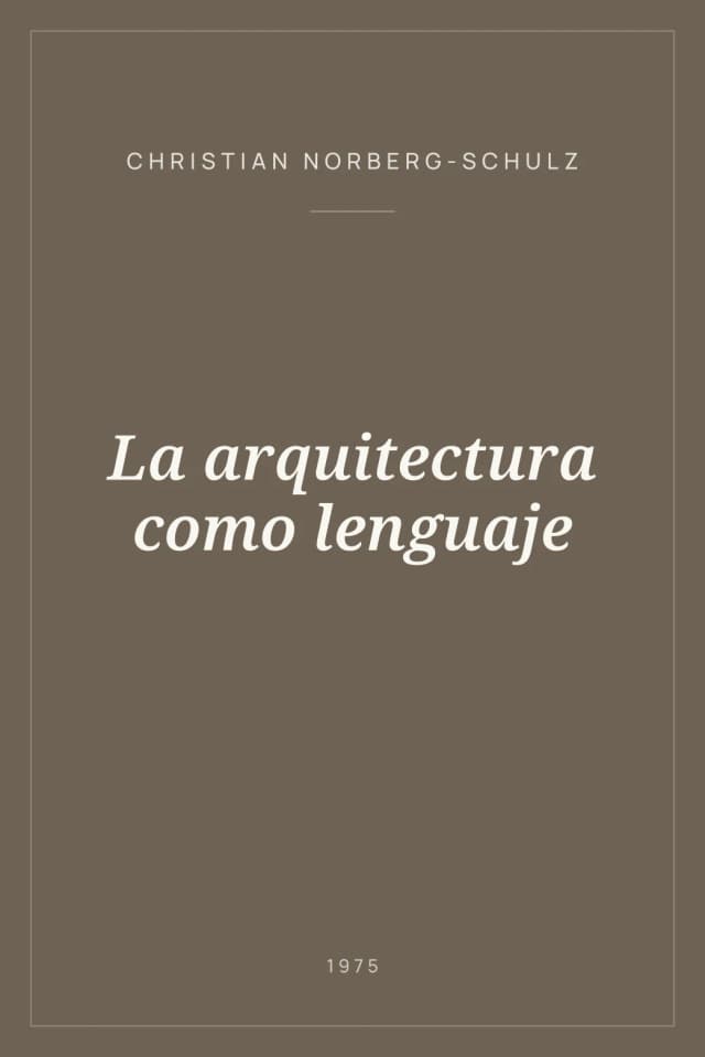 Portada de La arquitectura como lenguaje