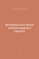 Portada de Mechanica sive motus scientia analytice exposita