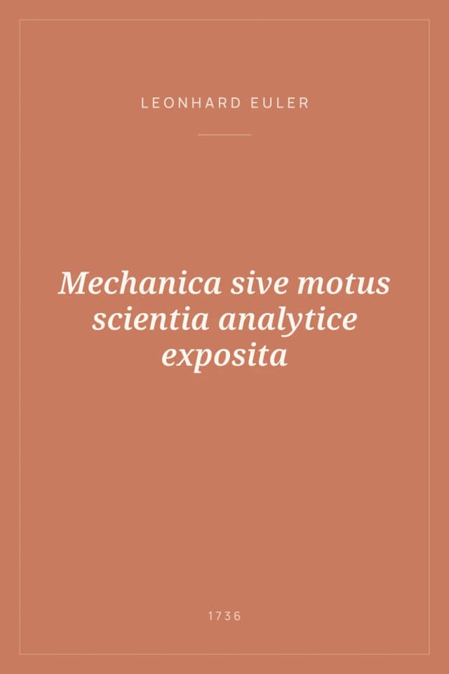 Portada de Mechanica sive motus scientia analytice exposita