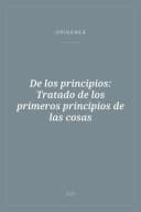 Portada de De los principios: Tratado de los primeros principios de las cosas