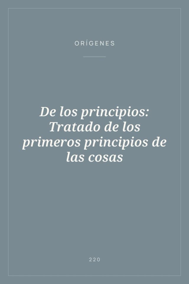 Portada de De los principios: Tratado de los primeros principios de las cosas
