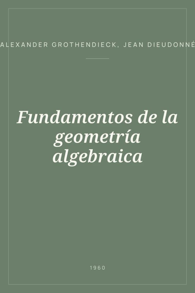 Portada de Fundamentos de la geometría algebraica