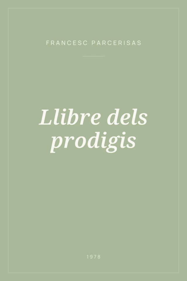 Portada de Llibre dels prodigis