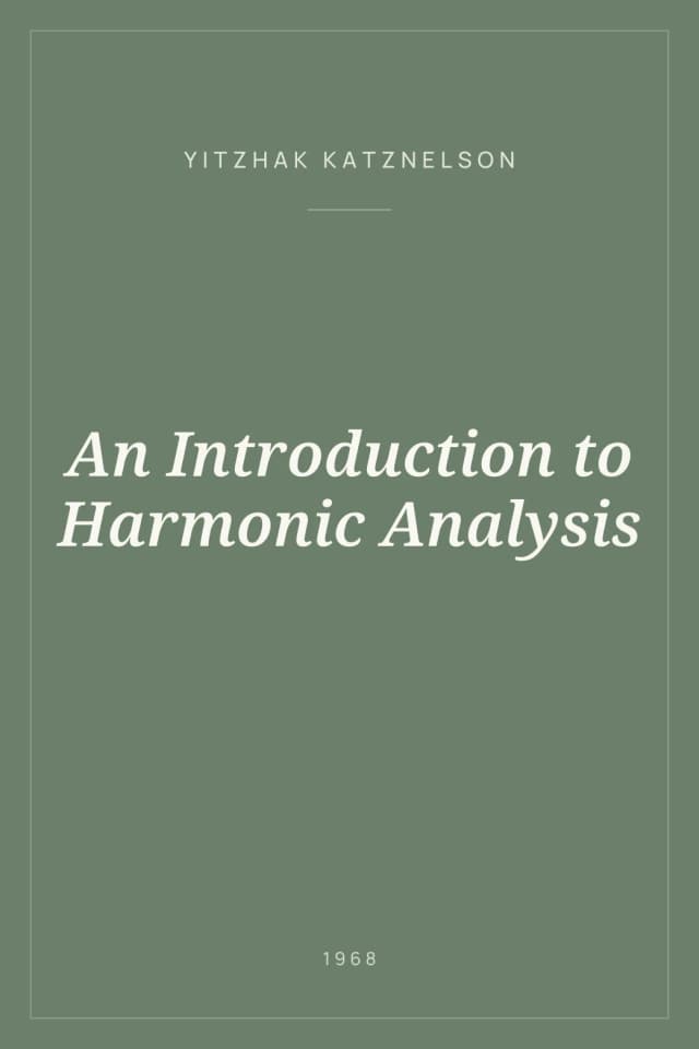 Portada de An Introduction to Harmonic Analysis