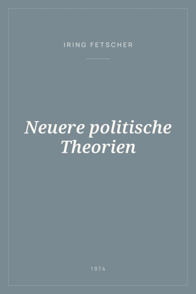 Portada de Neuere politische Theorien