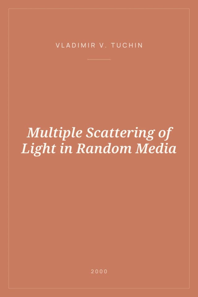 Portada de Multiple Scattering of Light in Random Media