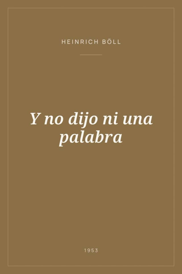 Portada de Y no dijo ni una palabra