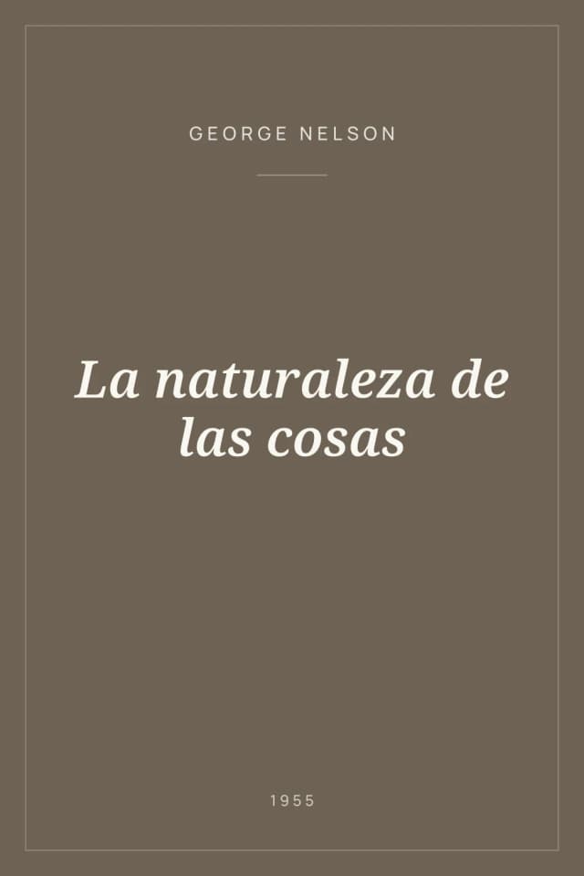 Portada de La naturaleza de las cosas