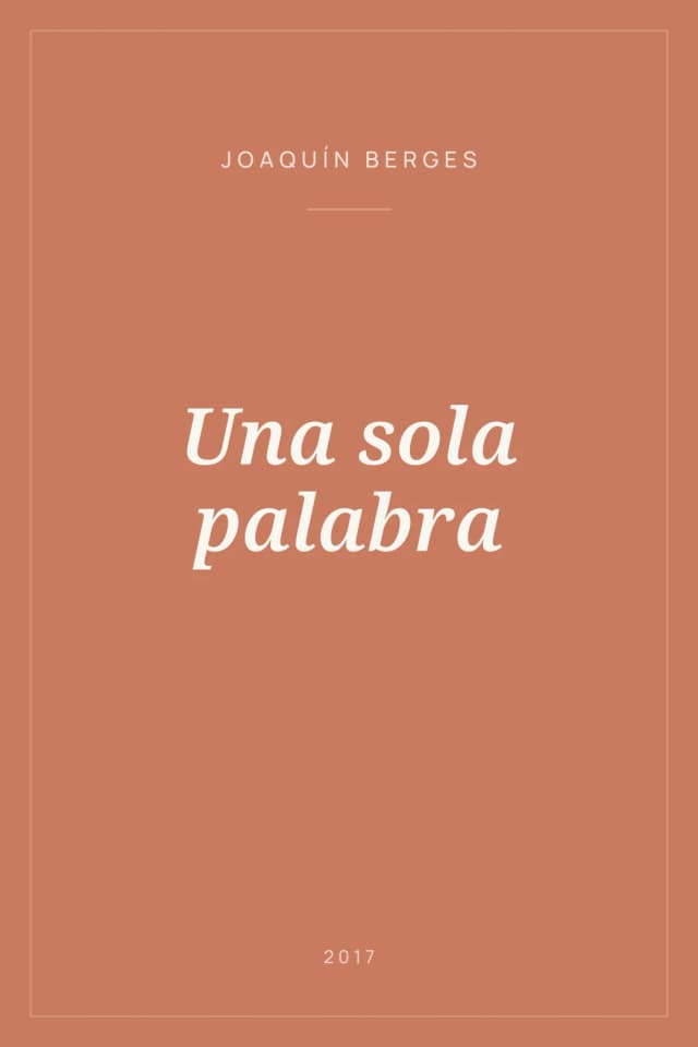 Portada de Una sola palabra
