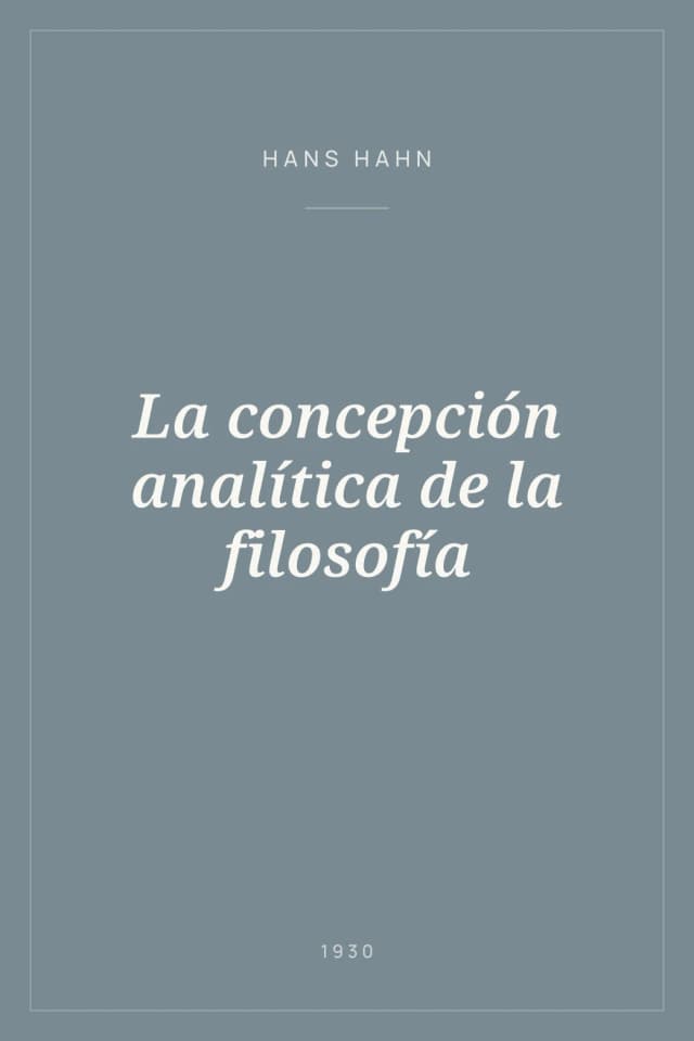 Portada de La concepción analítica de la filosofía