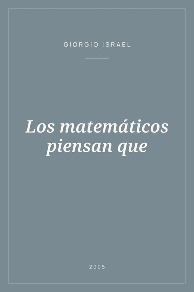 Portada de Los matemáticos piensan que