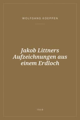 Portada de Jakob Littners Aufzeichnungen aus einem Erdloch