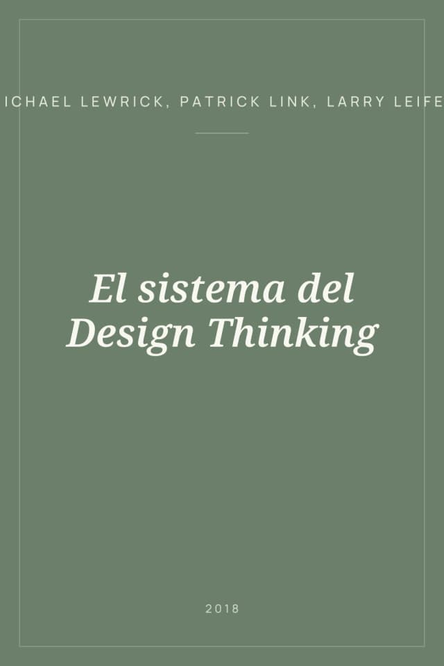 Portada de El sistema del Design Thinking