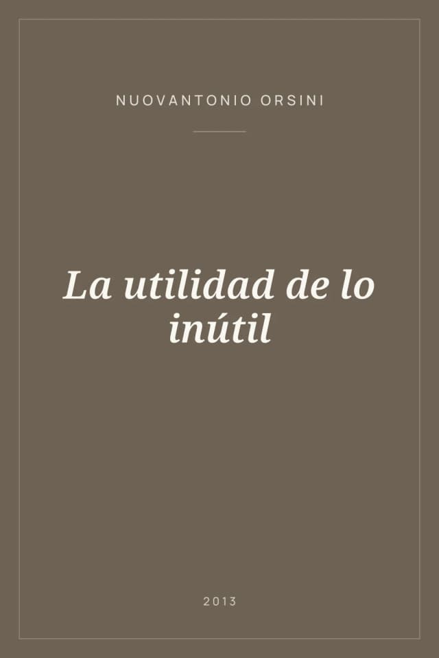 Portada de La utilidad de lo inútil