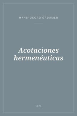 Portada de Acotaciones hermenéuticas