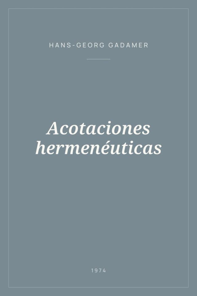 Portada de Acotaciones hermenéuticas